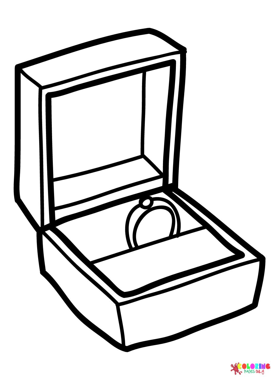 Wedding Ring with Box Coloring Page - Free Printable Coloring Pages