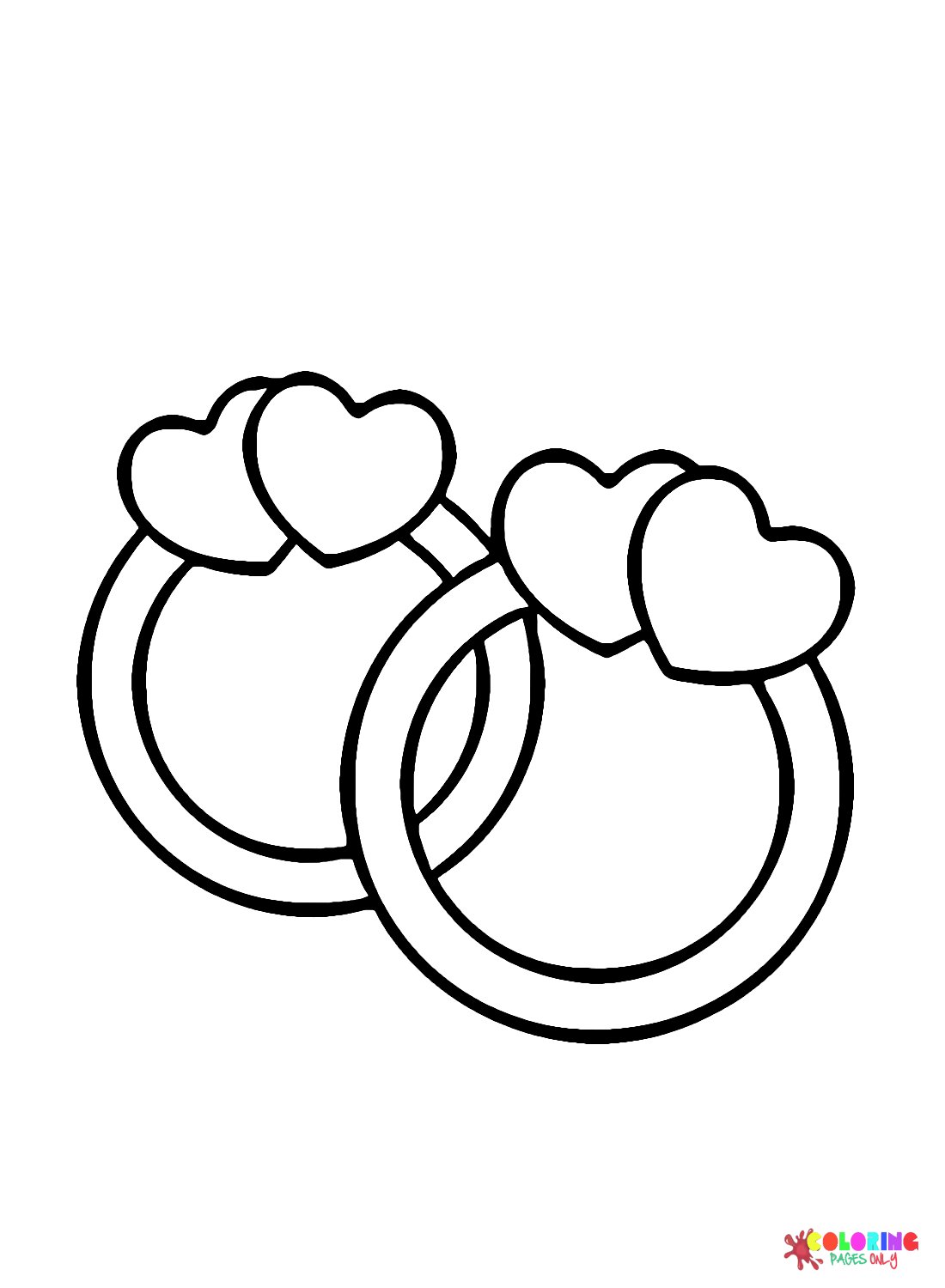 Wedding Rings with Heart Coloring Pages - Wedding Ring Coloring Pages ...