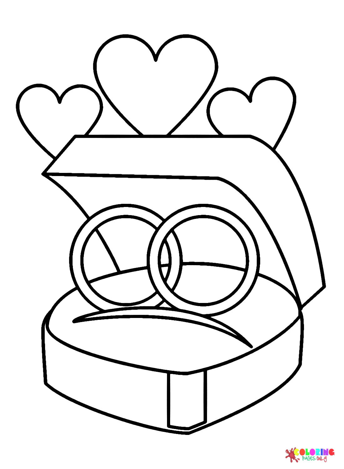 Wedding Rings in Box Coloring Page