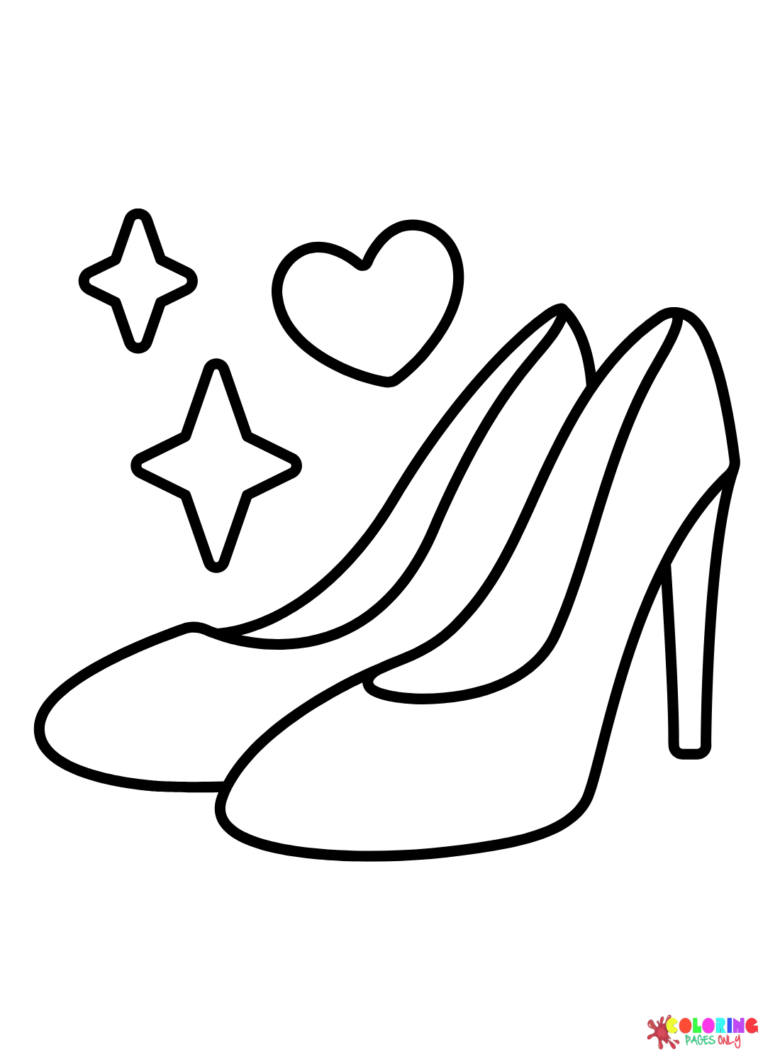 Wedding Women Shoes Coloring Page