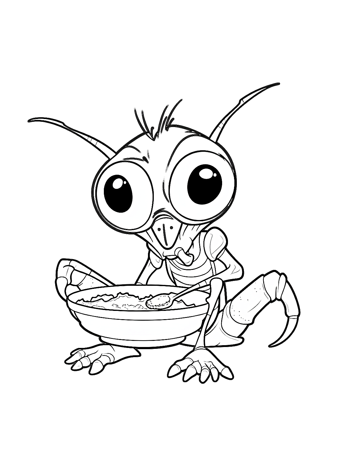 Uno scarafaggio mangia la zuppa dello scarafaggio