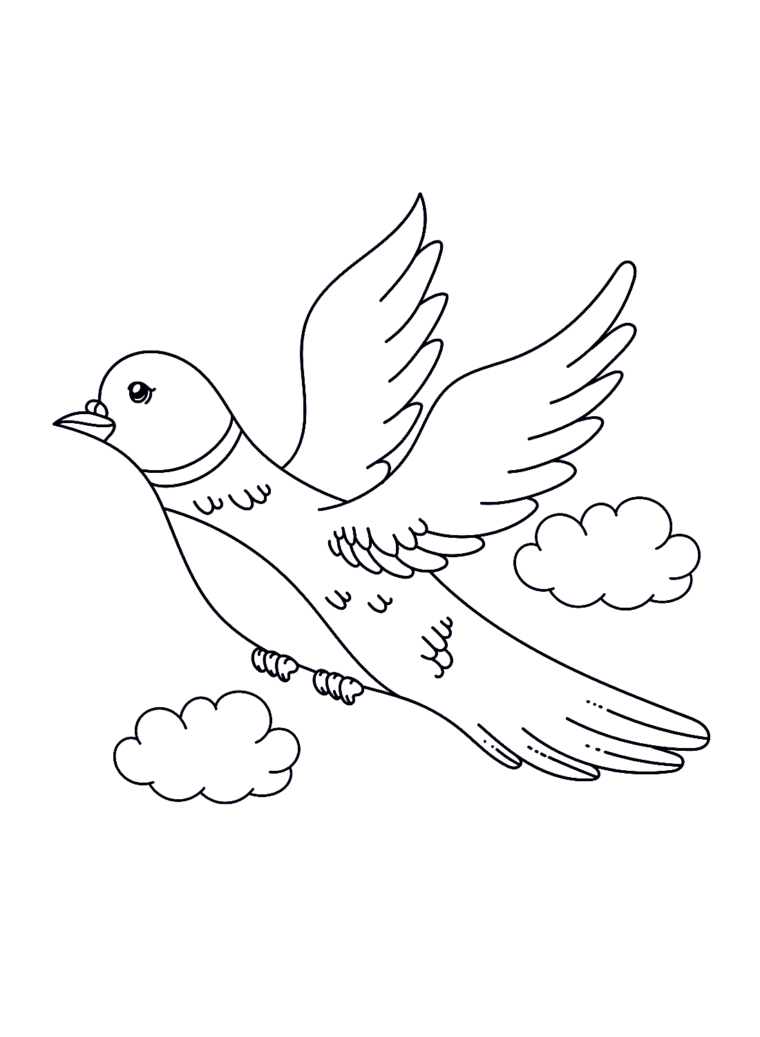 Een vliegende duif van Doves