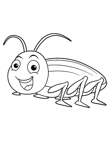Een grappige cartoonkakkerlak