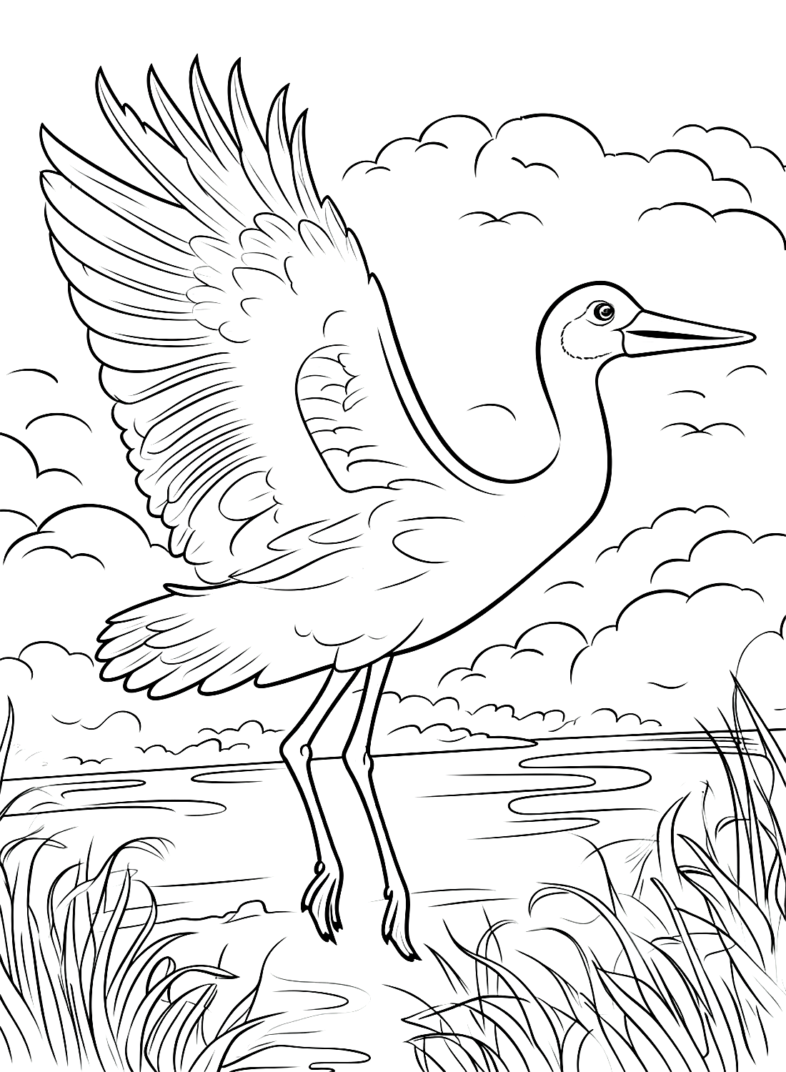 Une cigogne en vol de Stork