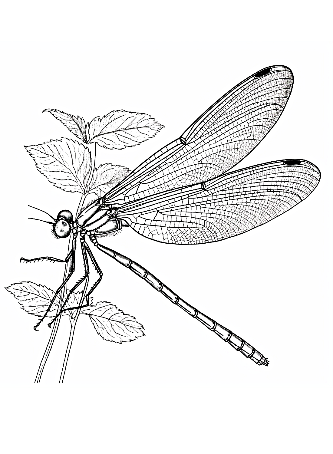 A beautiful Damselfly Coloring Pages