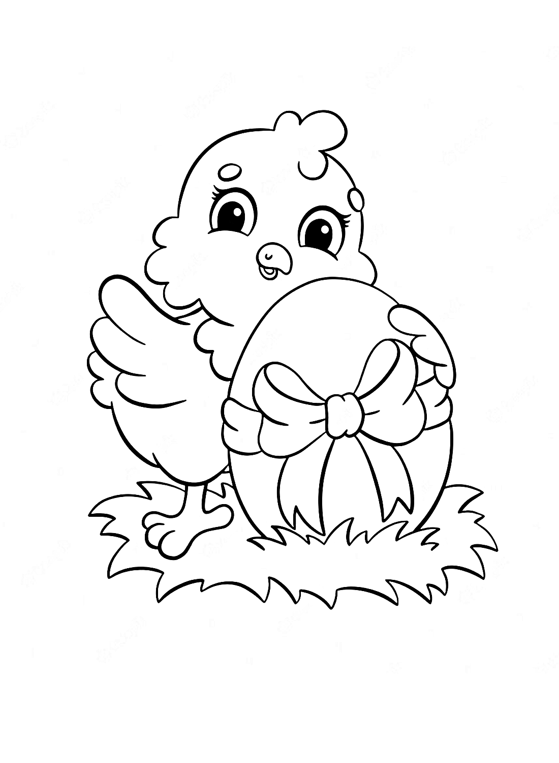 A chick and an egg Coloring Page