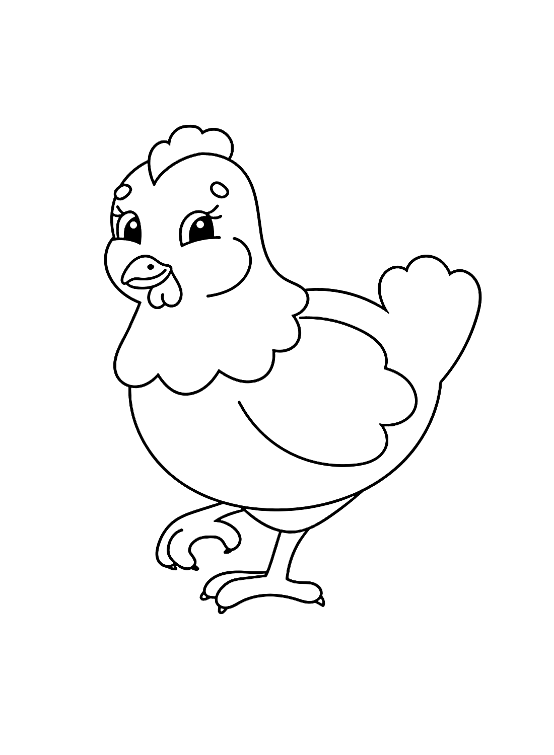 A cute hen Coloring Page - Free Printable Coloring Pages