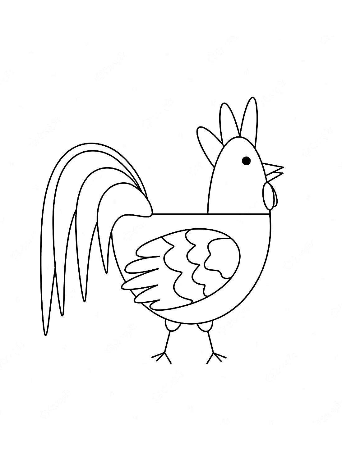 A cute rooster Coloring Pages