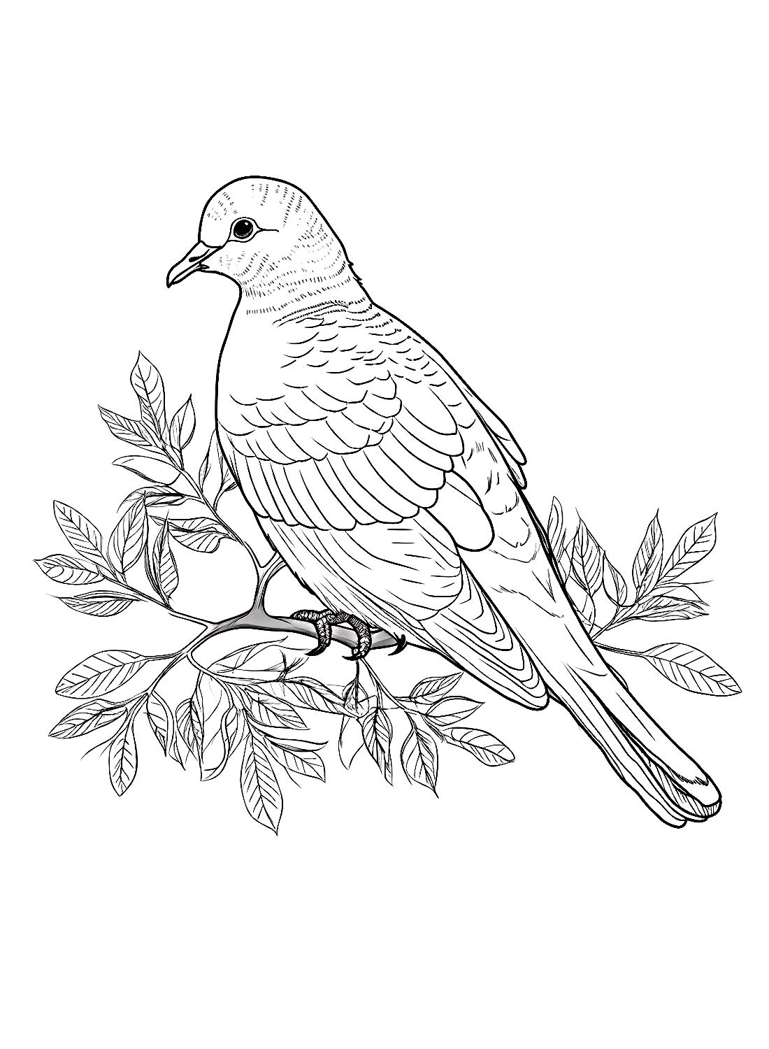 Een duif in de boom van Doves