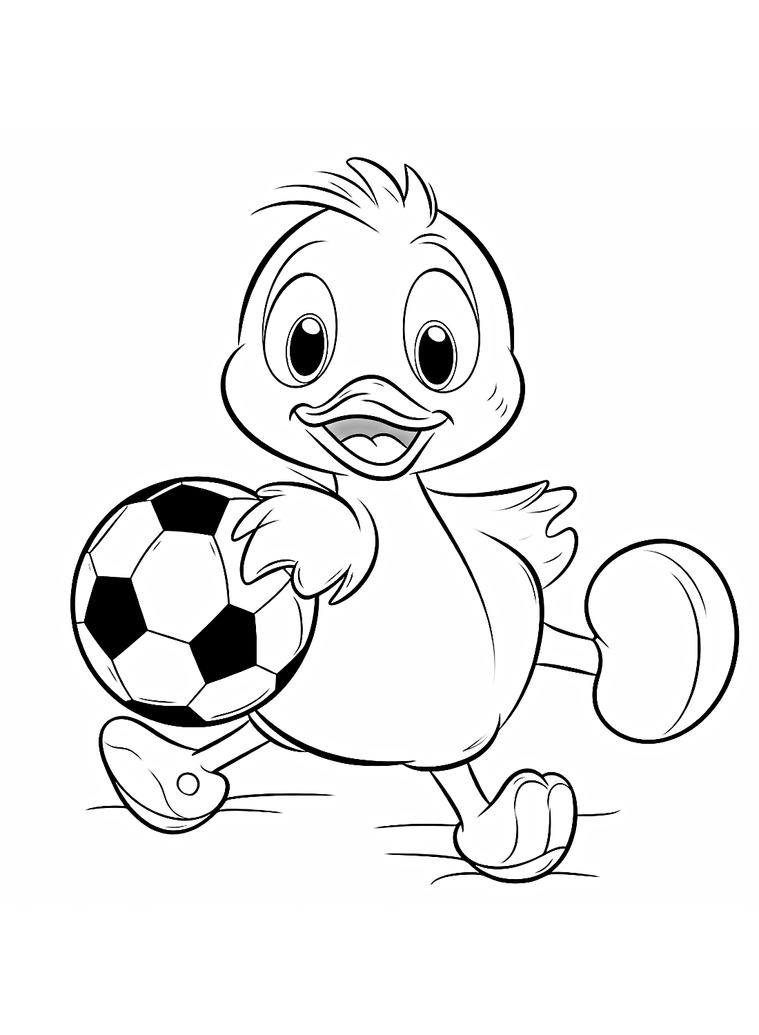 Un canard amusant et une balle de Duckling