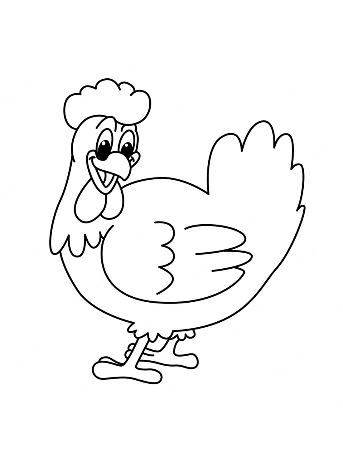 A happy hen Coloring Pages