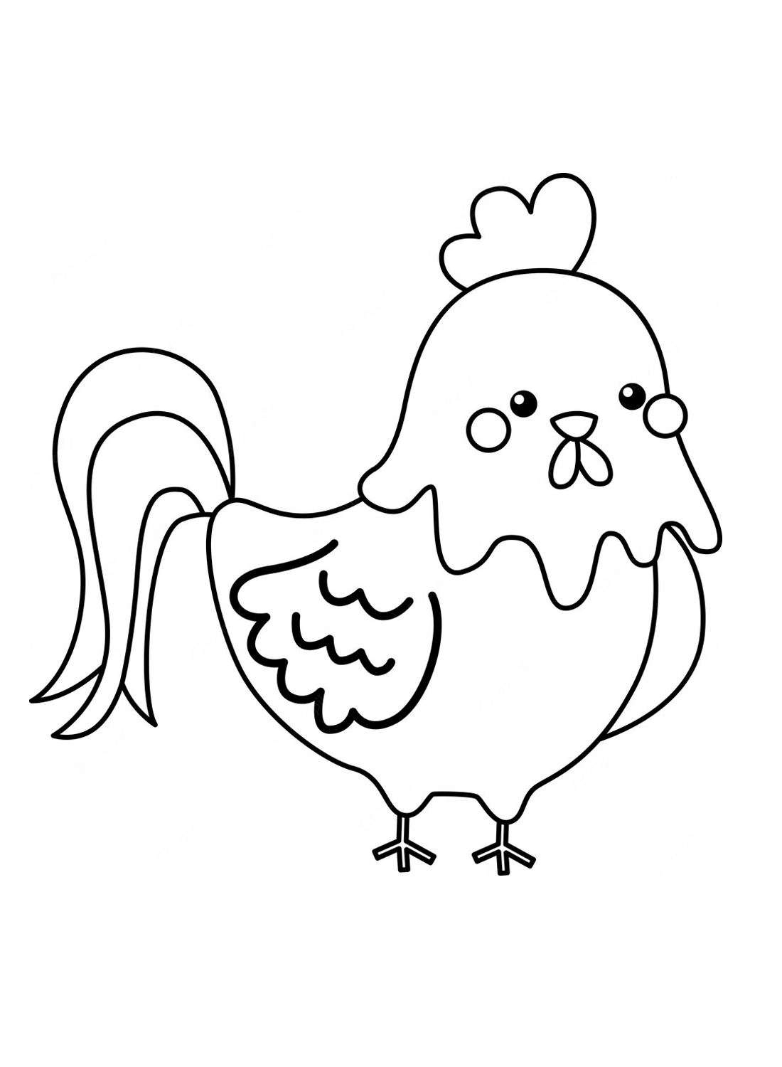 A lovely rooster Coloring Pages