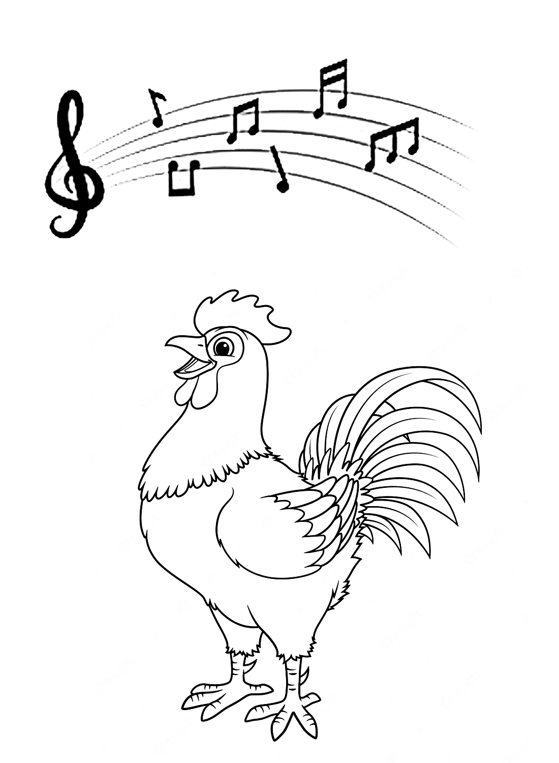 《公鸡》中一只会唱歌的公鸡