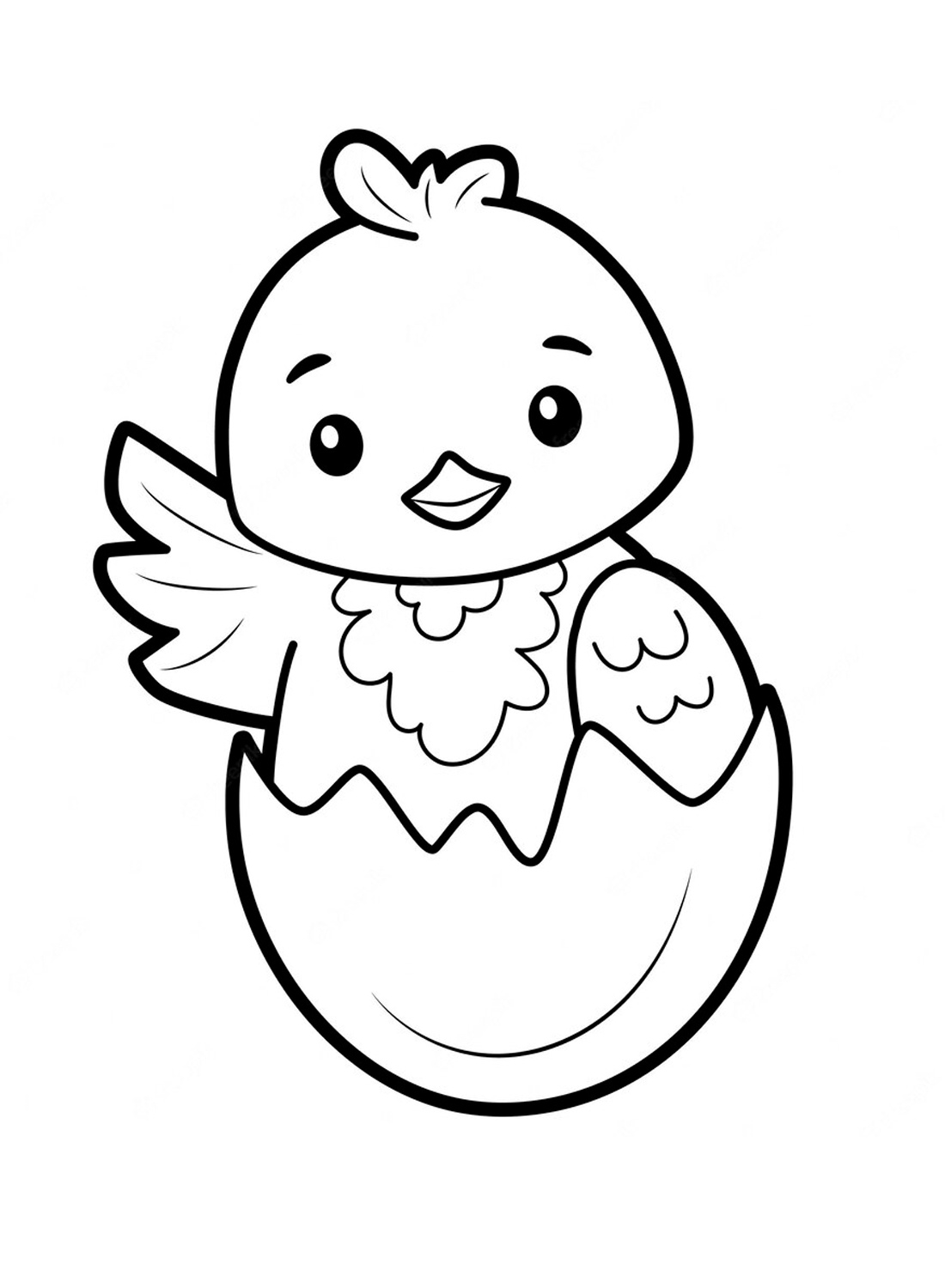A small chick in a egg Coloring Pages
