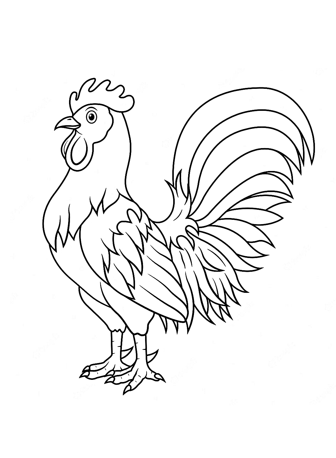 A tall rooster Coloring Pages