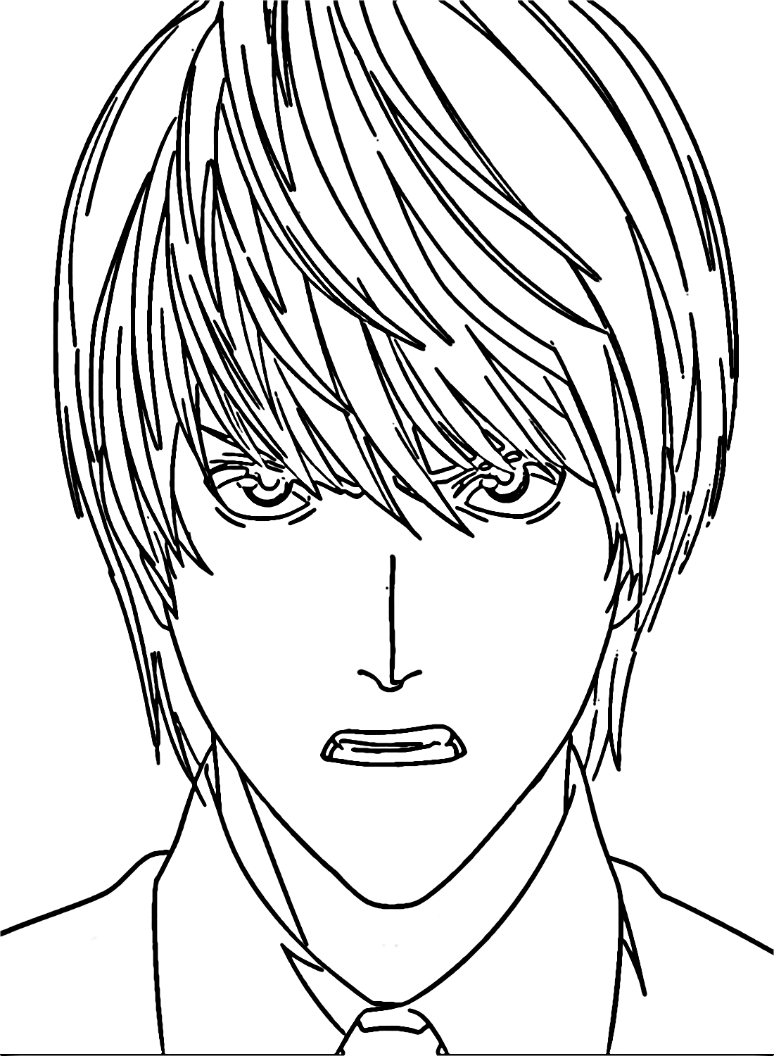 Angry Light Yagami Coloring Pages