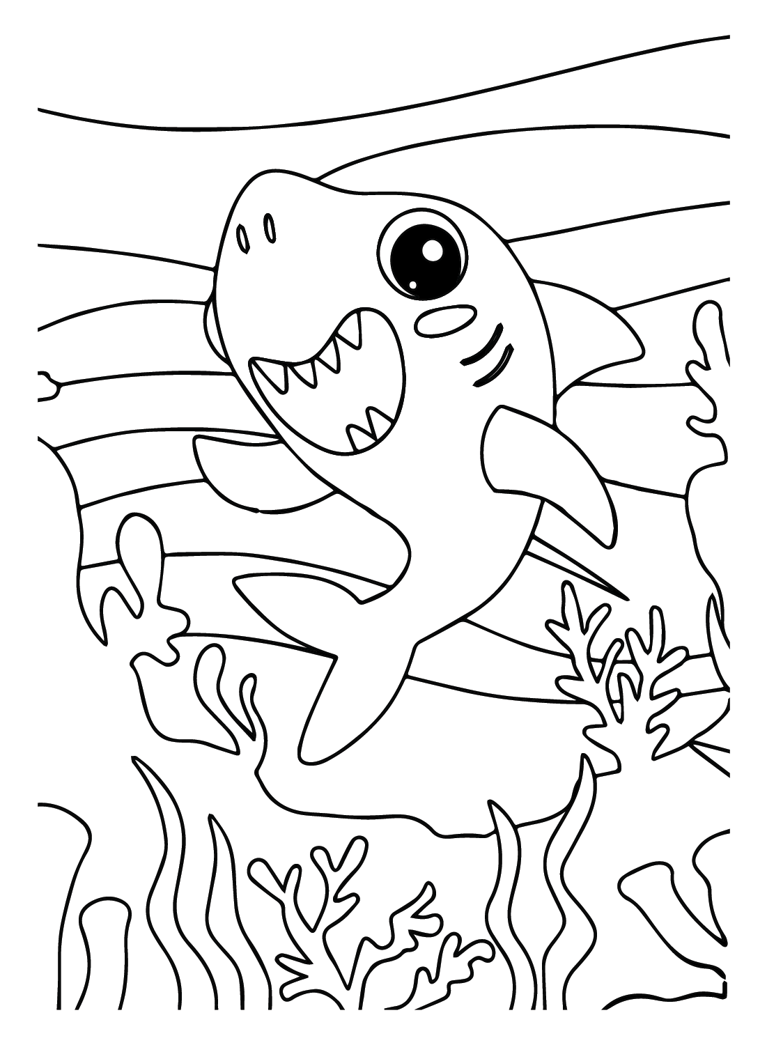 Baby Great White Shark Coloring Page - Free Printable Coloring Pages