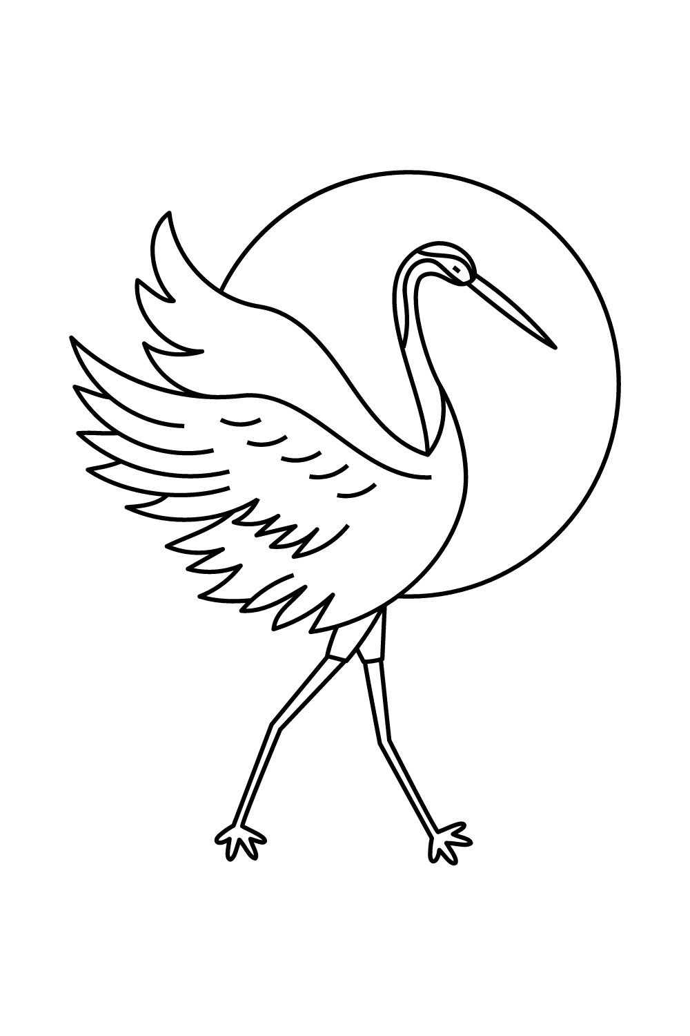 Hermoso pájaro grulla de Crane Bird