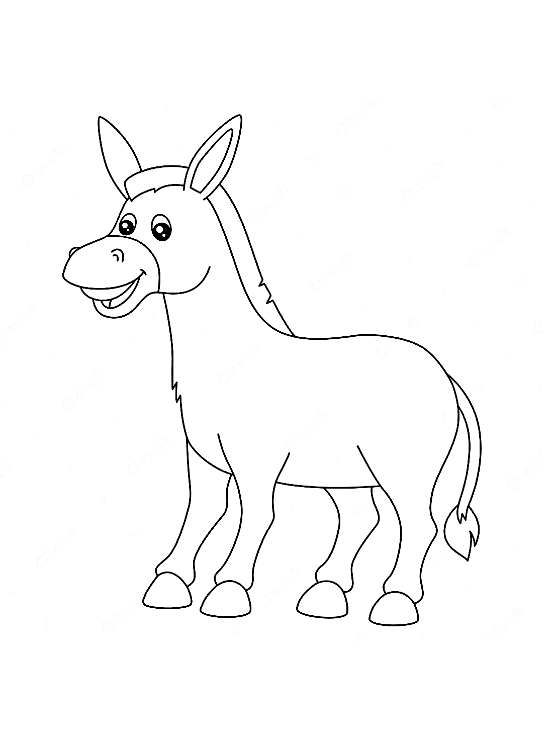 Cartoon Donkey Coloring Pages