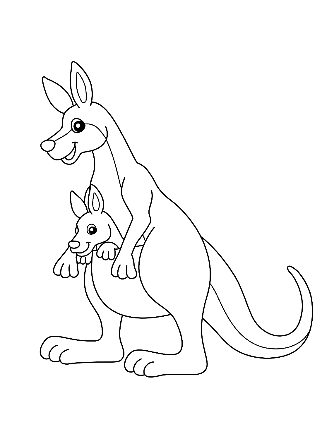 Cartoon Kangaroos Coloring Pages