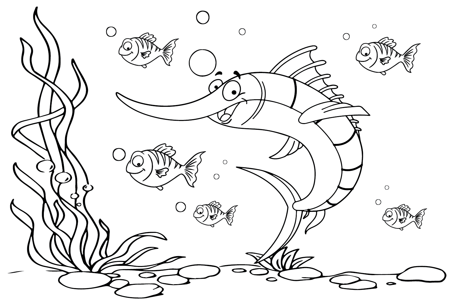Peixe-espada de desenho animado de Peixe-espada