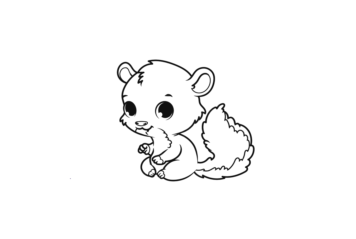Chinchilla Cartoon Character Coloring Page - Free Printable Coloring Pages