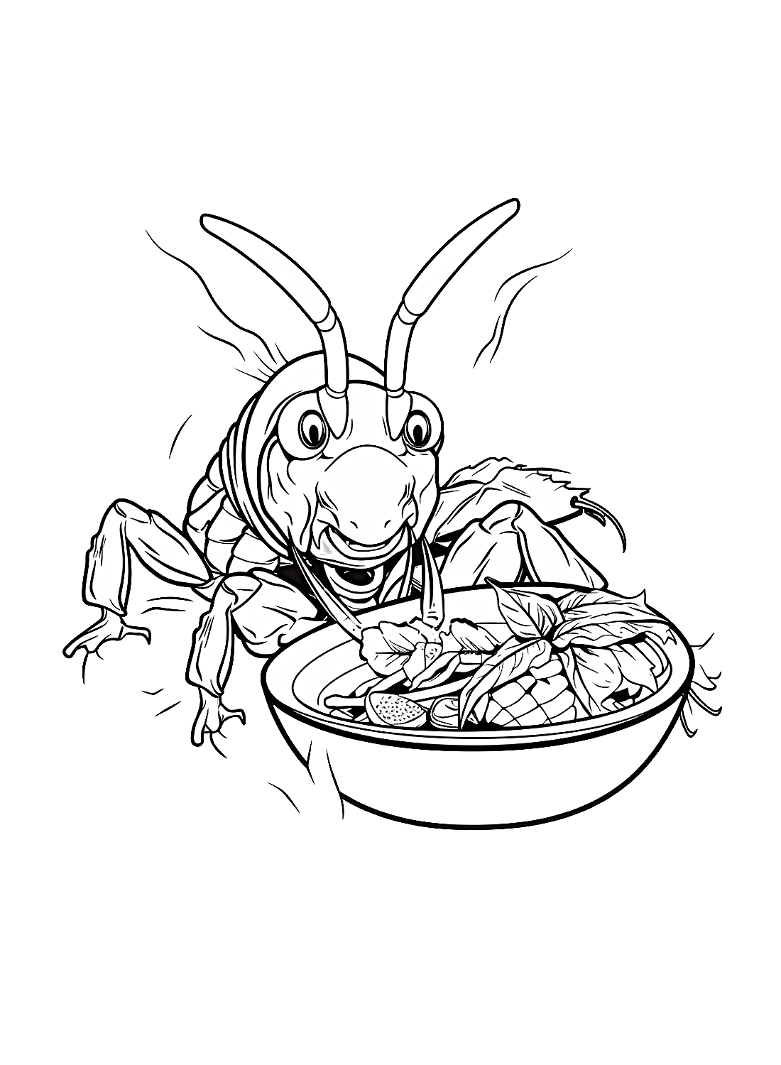 Lo scarafaggio mangia la verdura dallo scarafaggio