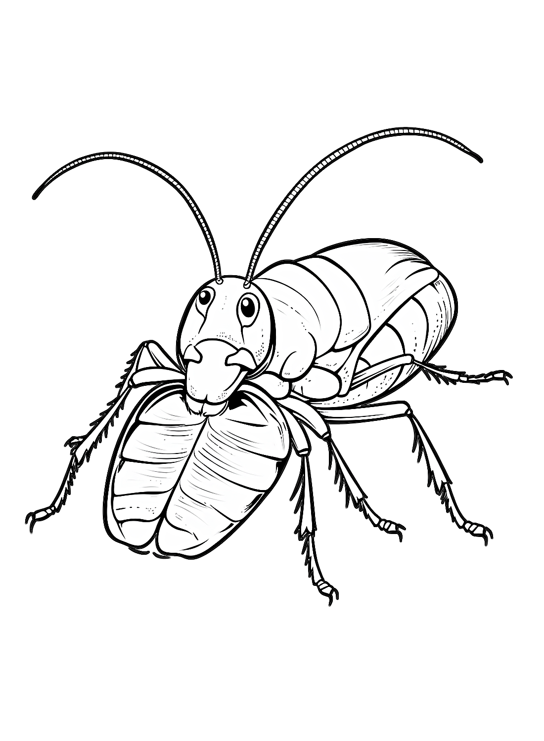 Cockroach is eating leaves Coloring Pages