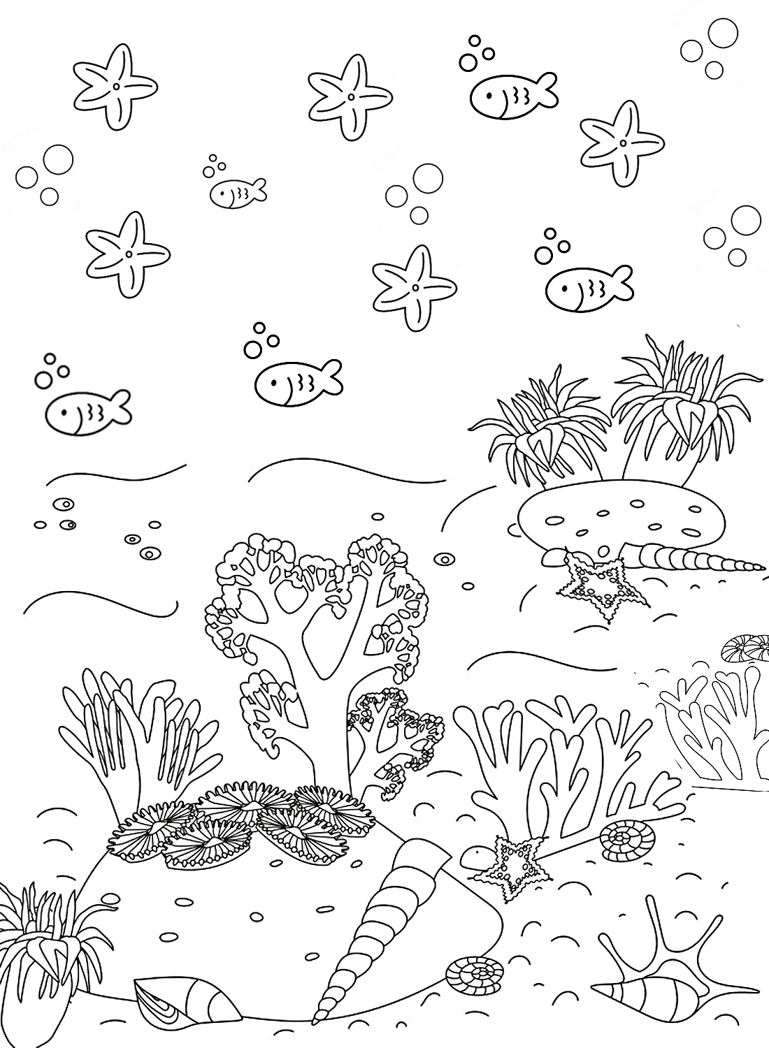 Recife de coral Página para colorir