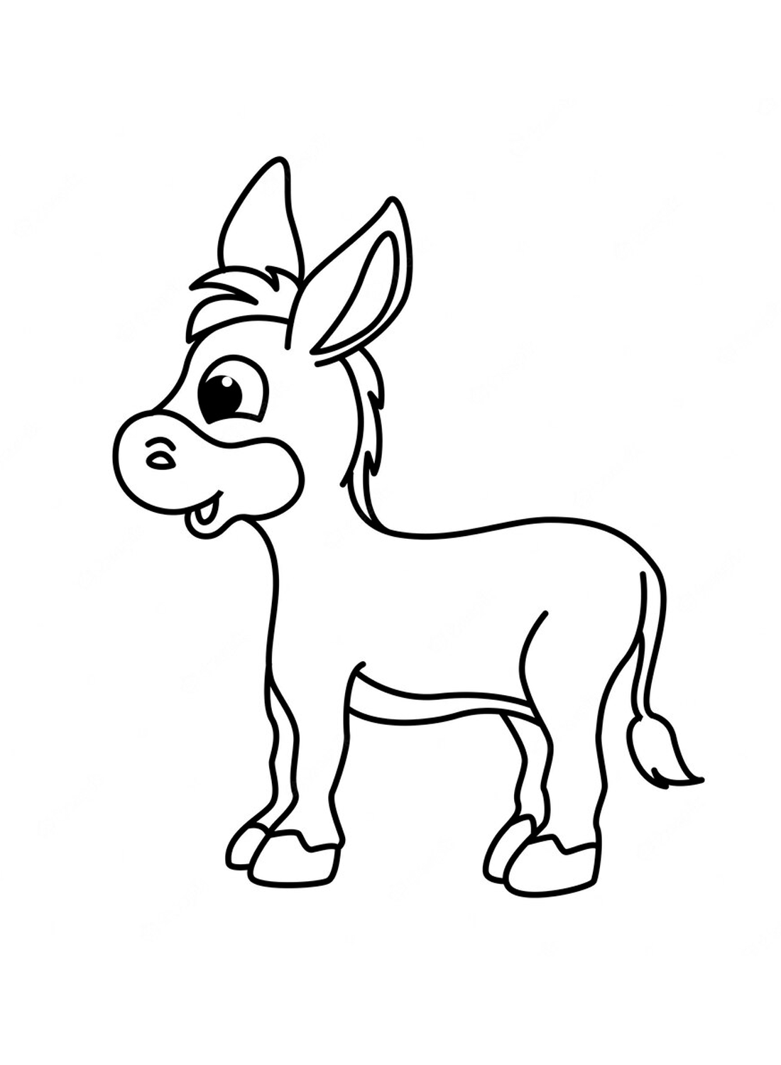Cute Baby Donkey Coloring Pages