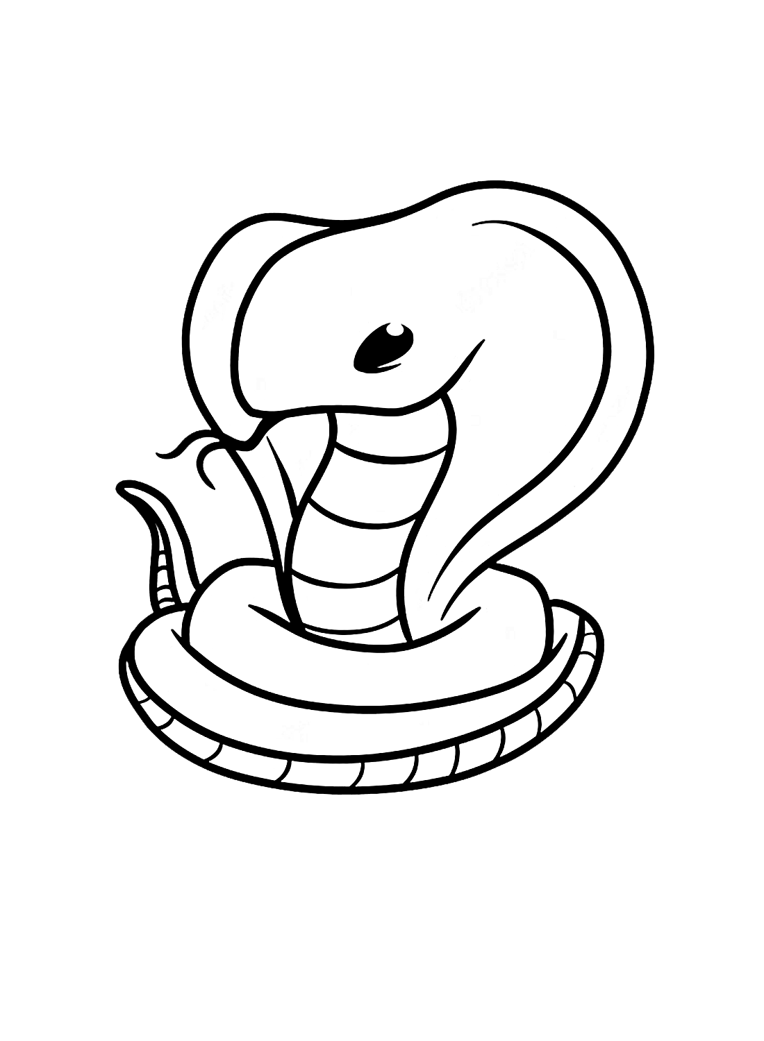 Cute Carrtoon Cobra Coloring Page