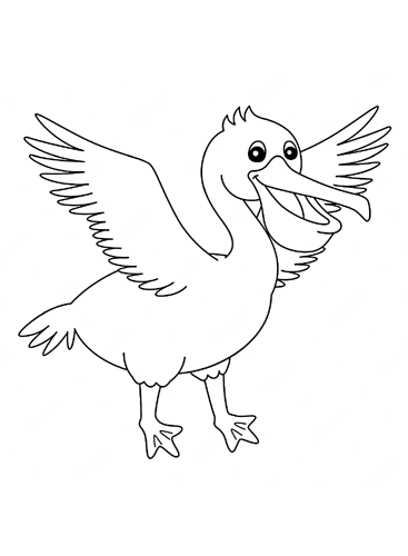 Niedlicher Cartoon-Pelikan