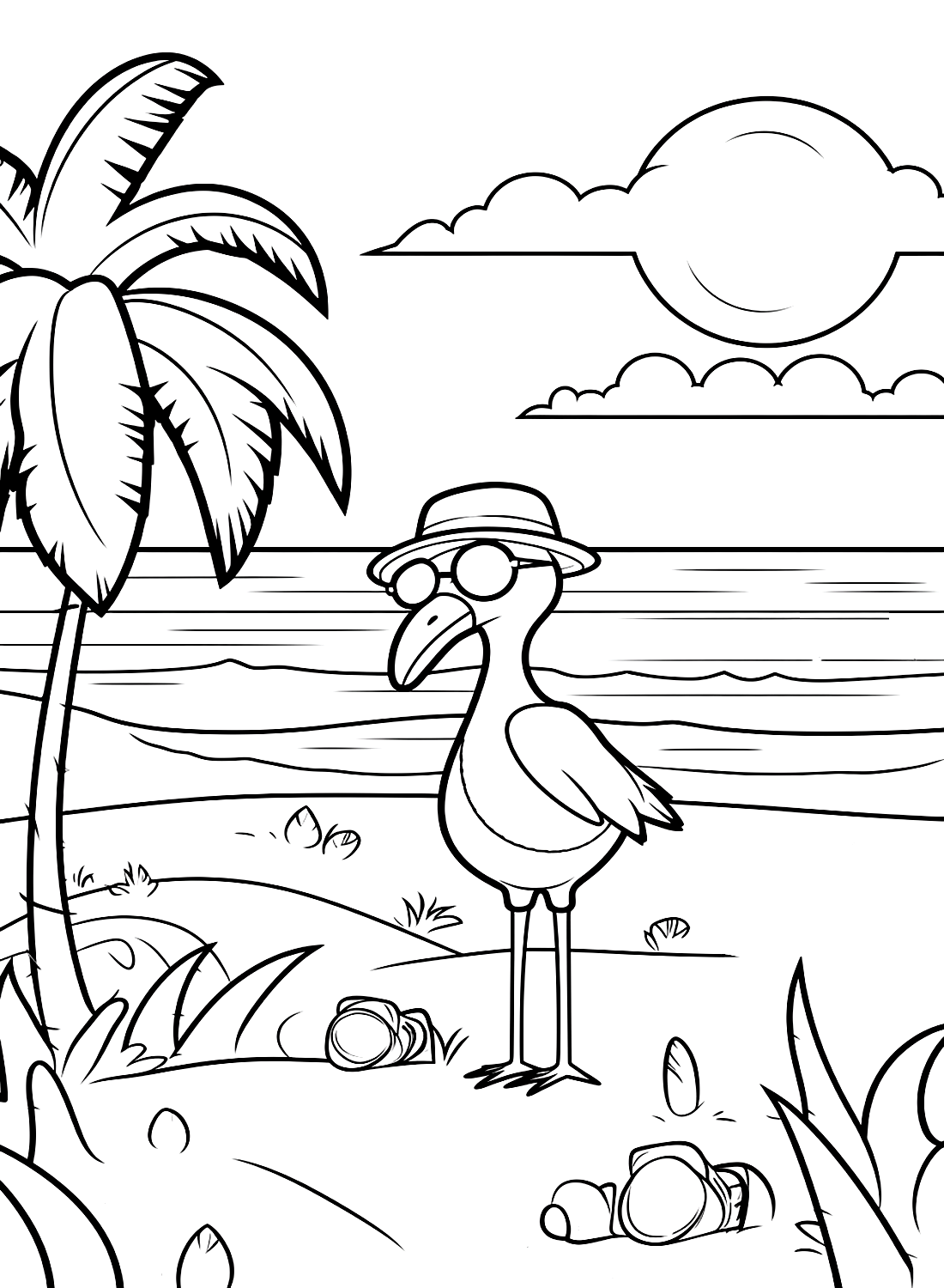 Niedlicher Kranichvogel mit Sonnenbrille von Crane Bird