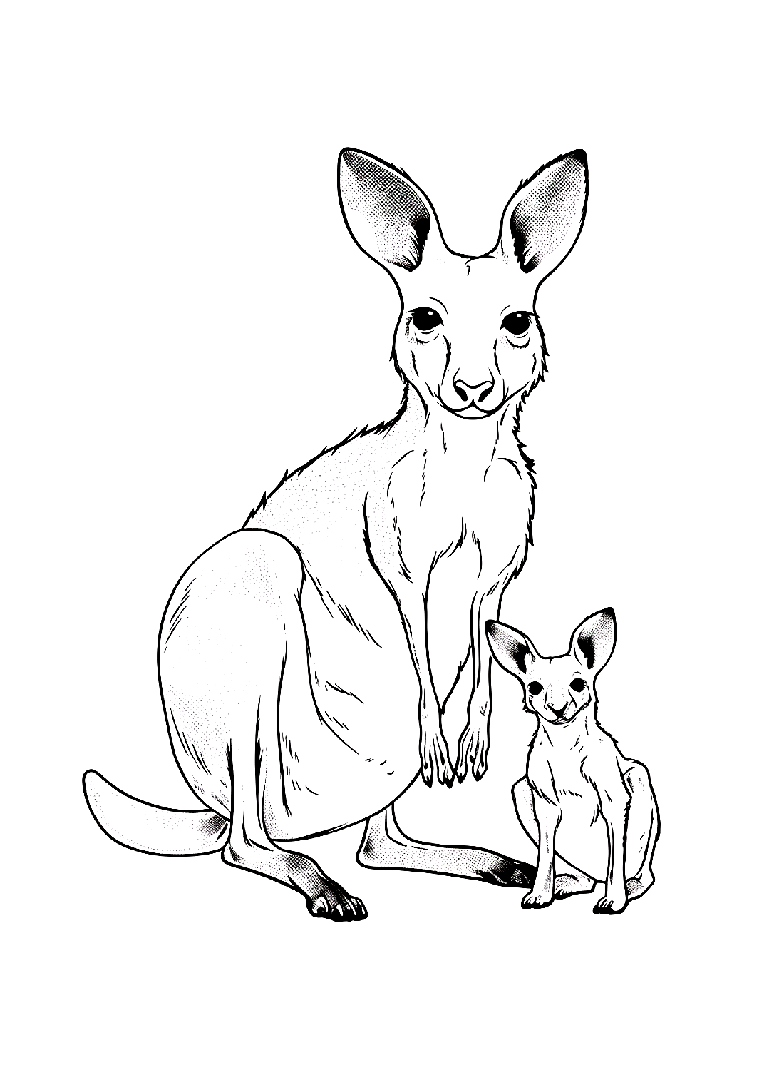 Милый кенгуру и детеныш кенгуру из мультфильма "Кенгуру"