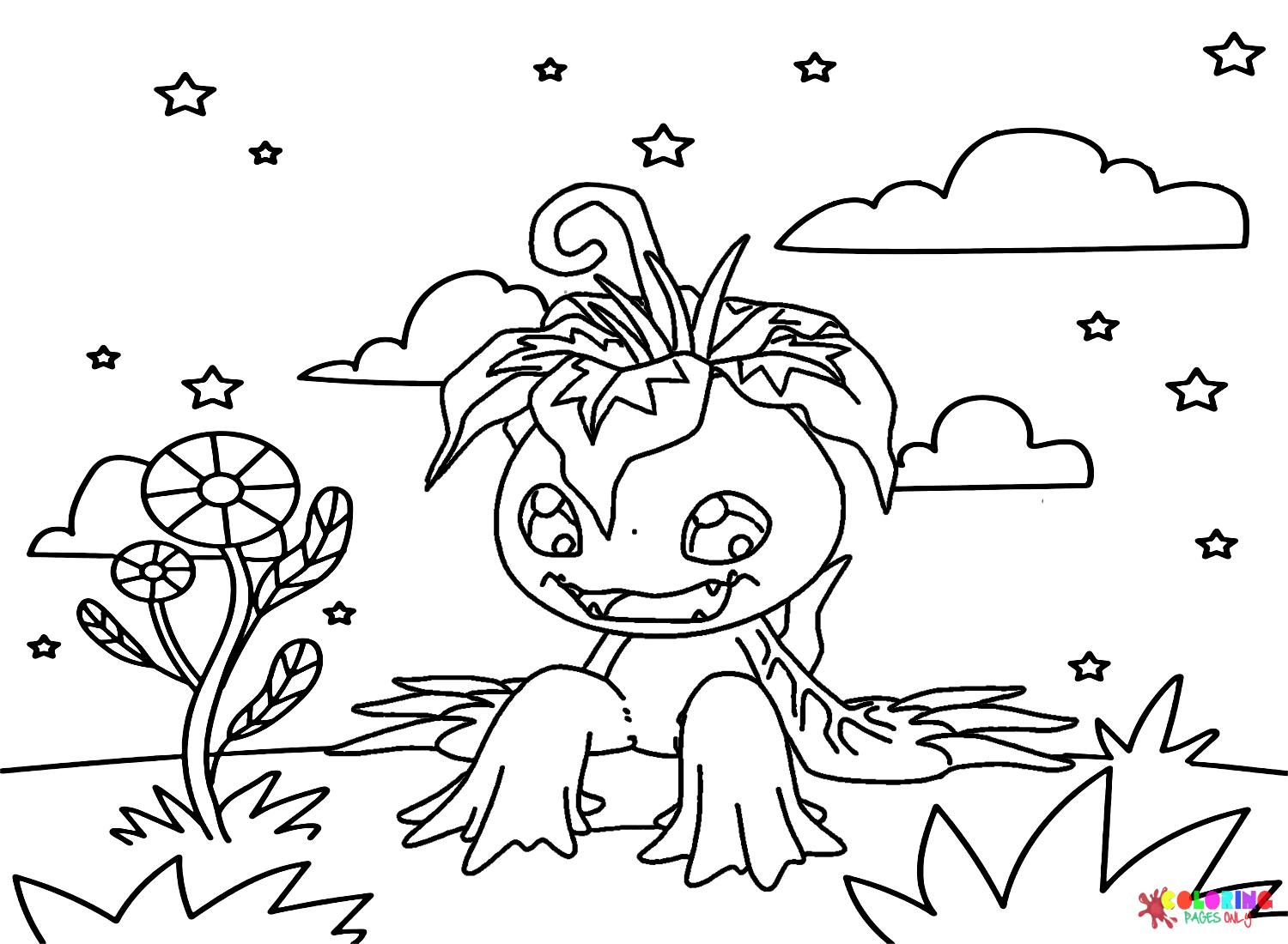 Cute Palmon Coloring Page