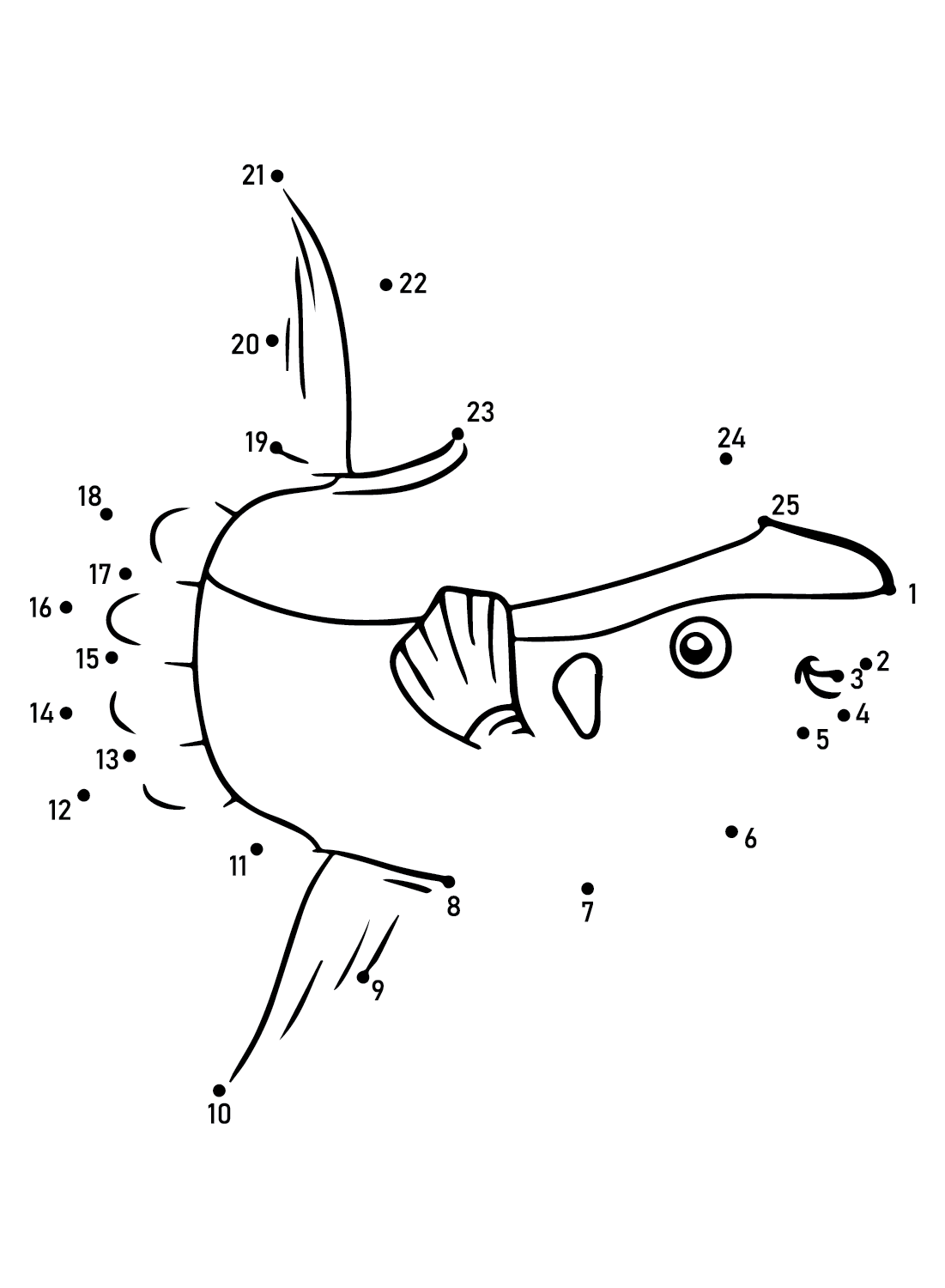 Dot to Dot Ocean Sunfish Coloring Page - Free Printable Coloring Pages