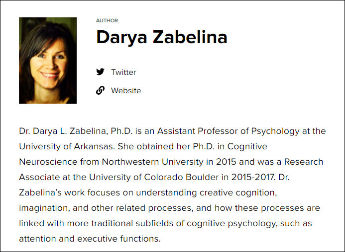 Dott.ssa Darya L. Zabelina