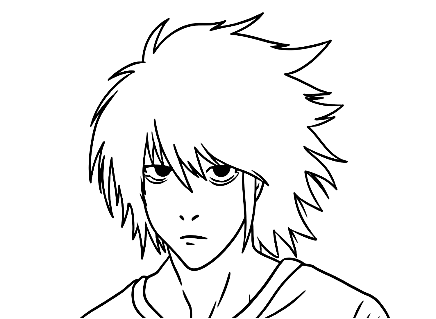 Draw L Death Note Coloring Pages