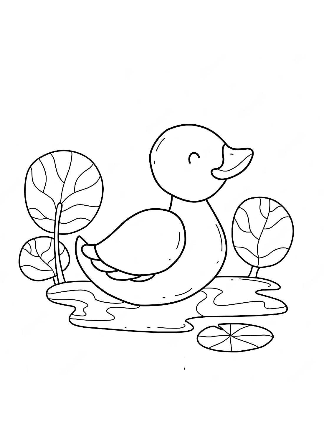 Duckling Is Smiling Coloring Page Free Printable Coloring Pages