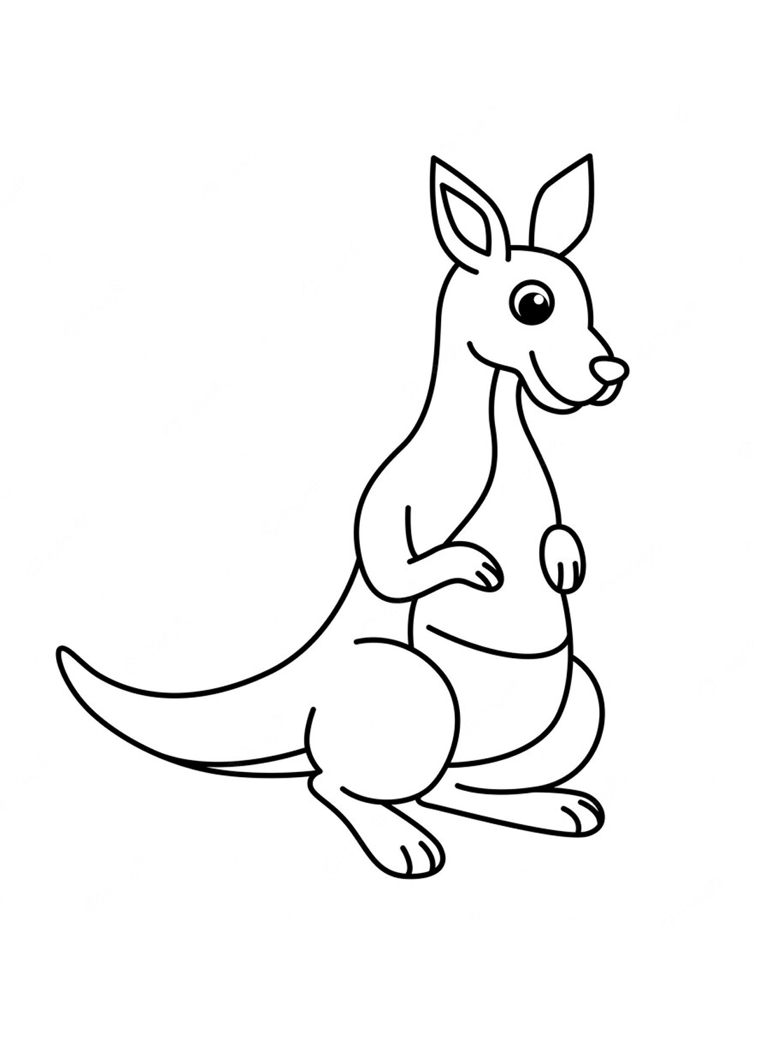 Easy Cartoon Kangaroo Coloring Pages