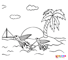 Flying Fish Coloring Pages