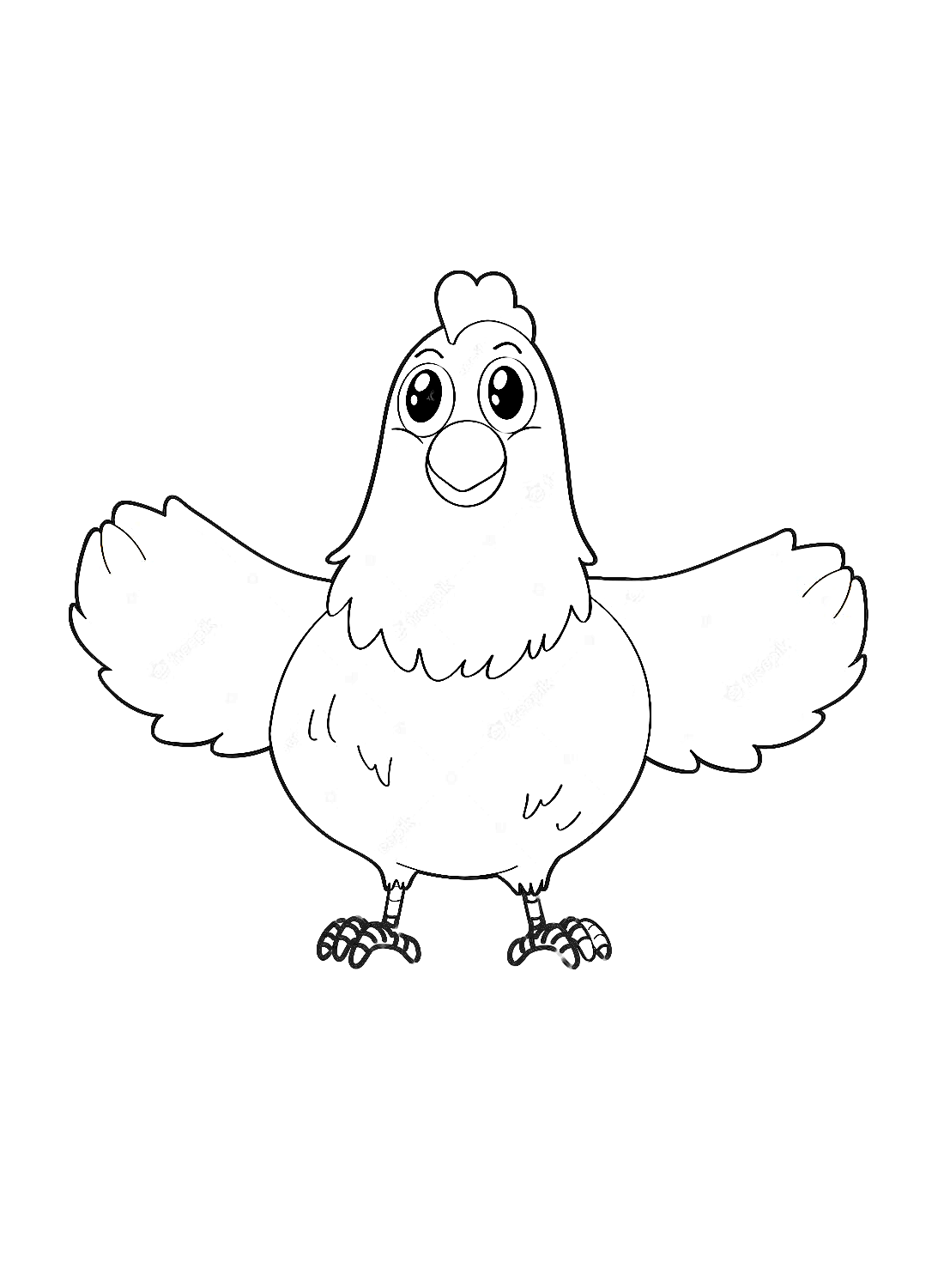Flying Hen Coloring Pages