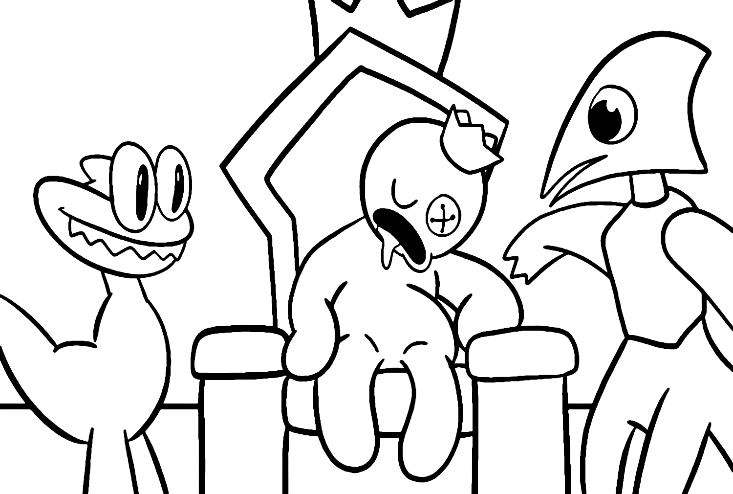 Desenhos para colorir grátis do Rainbow Friends 2 - Desenhos para