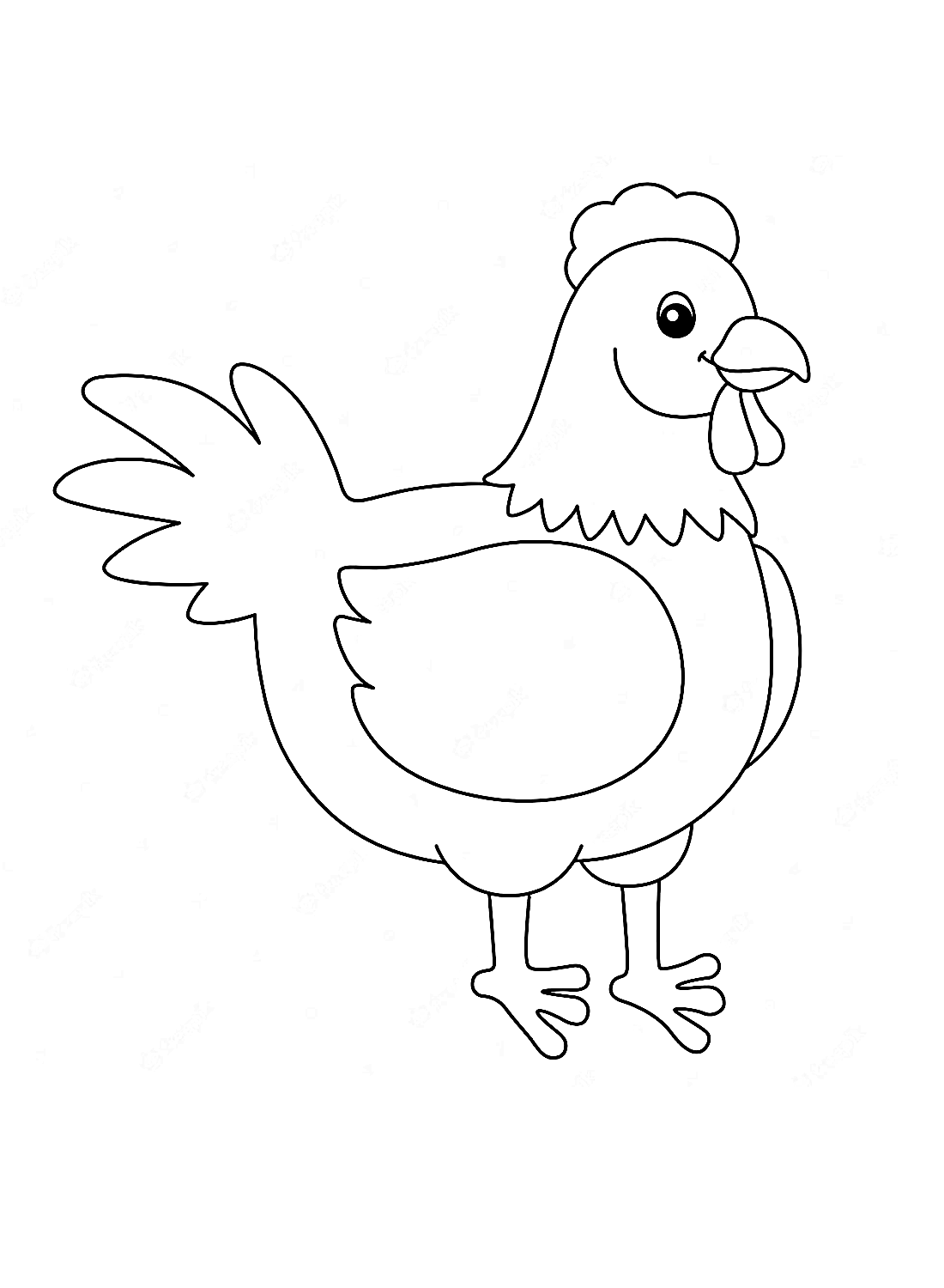 Free hen Coloring Page - Free Printable Coloring Pages