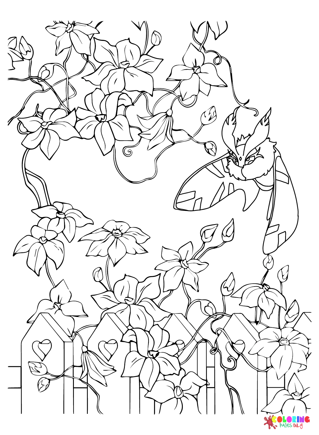 Frosmoth and Flower Coloring Page