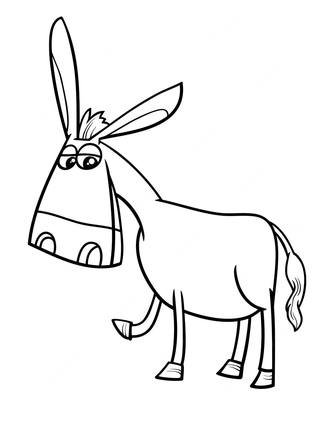 Funny Cartoon Donkey Coloring Pages