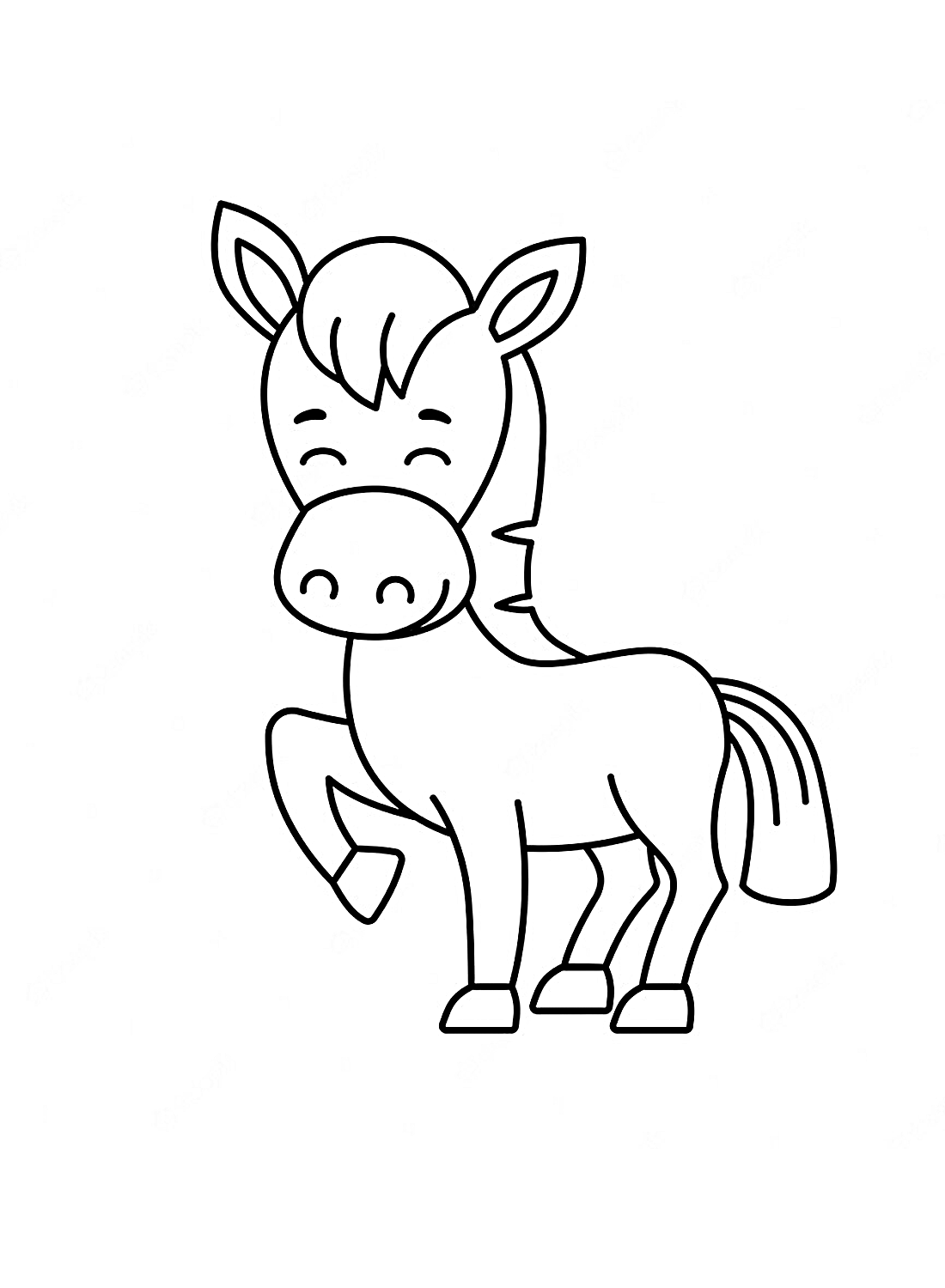 Funny Donkey Coloring Pages