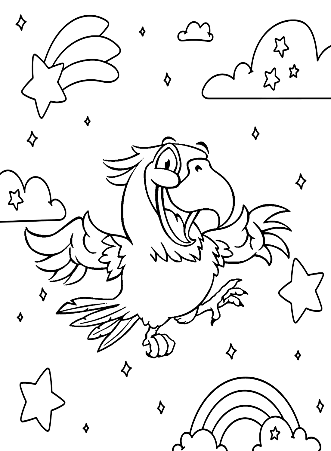 Funny Macaw Coloring Page