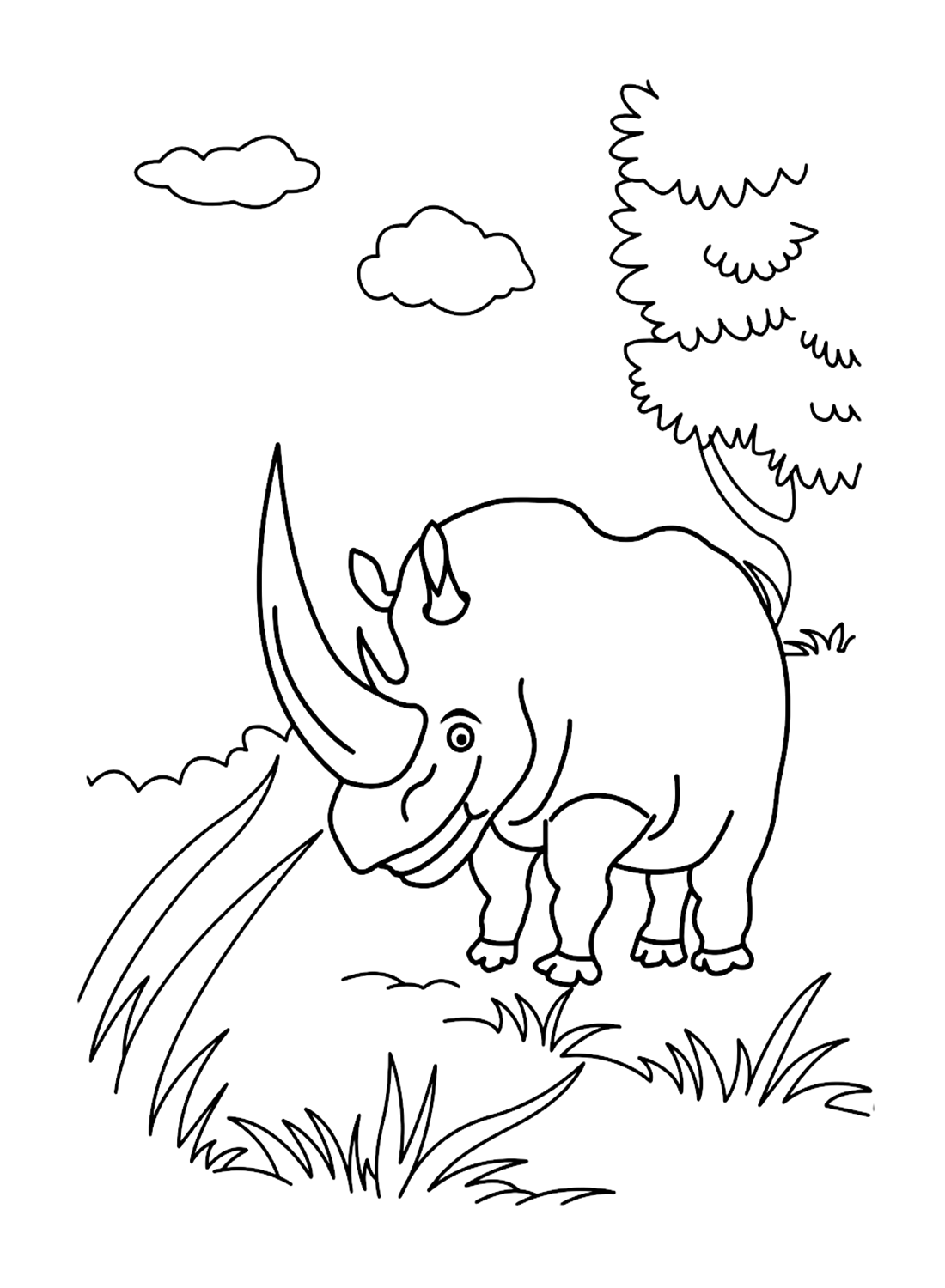 Giant Rhino Coloring Pages