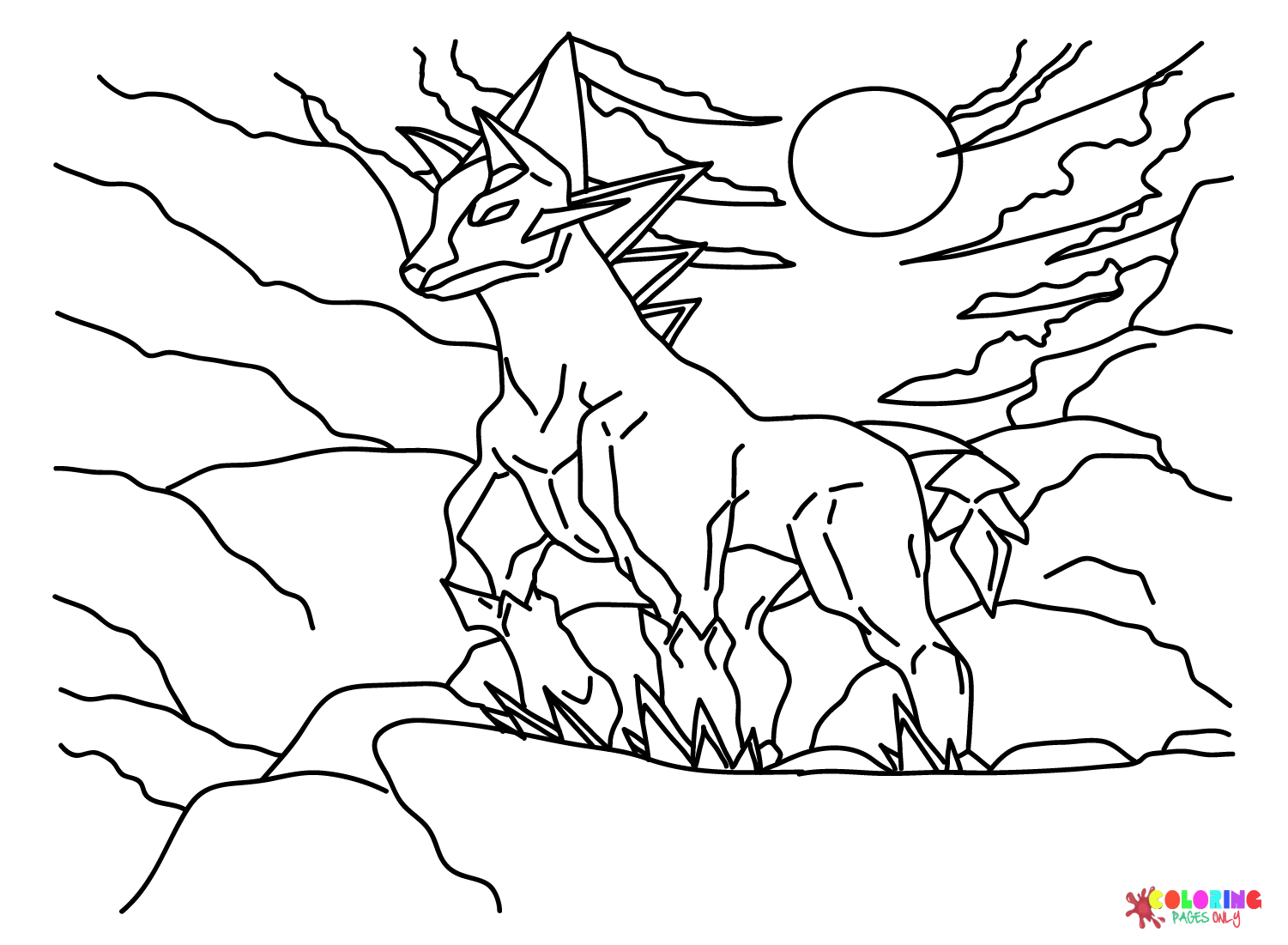 glastrier coloring pages for children pokemon